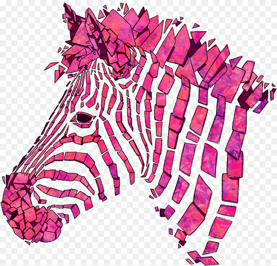 Pink Zebra T Shirt Cartoon Pink Zebra, Art, Purple, Person, Animal Free Png Download