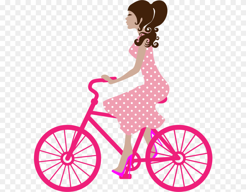 Pinkbicycle Accessorybicycle Girl On Bike, Pattern, Wheel, Child, Person Png
