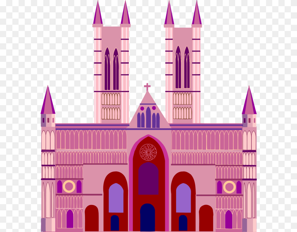 Pinkbuildingmedieval Architecture Clip Art, Building, Cathedral, Church, Purple Png