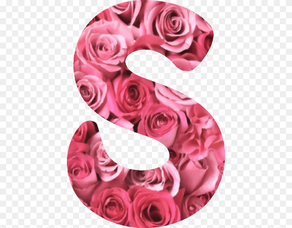 Pinkflowerpeach Rose S Letter Images With Flowers, Flower, Plant, Text, Petal Png Image
