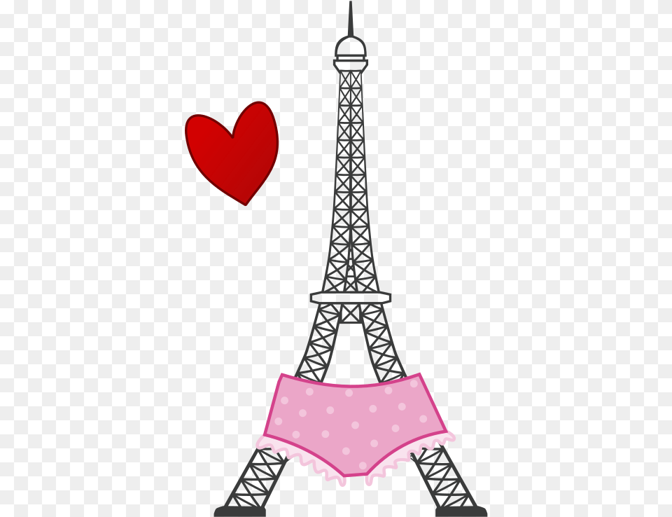 Pinkheartarea Eiffel Tower Drawing, Clothing, Underwear Png