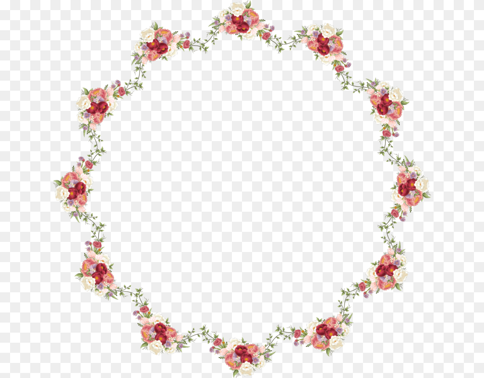 Pinkheartplant Watercolor Flowers Circle Frame, Accessories, Plant, Flower Arrangement, Flower Png Image