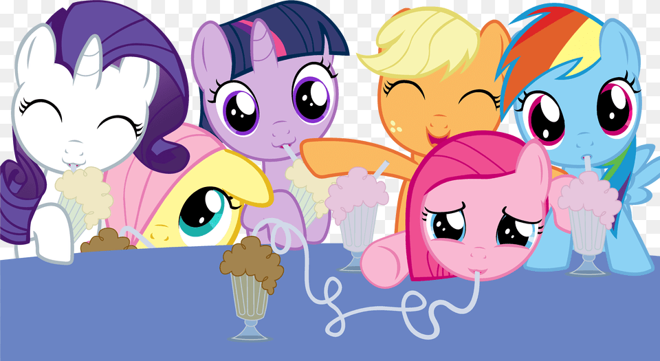Pinkie Pie Applejack Twilight Sparkle Rainbow Dash Mlp Mane 6 Fillies, Cream, Dessert, Food, Ice Cream Png