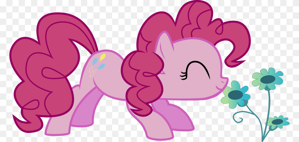 Pinkie Pie Flower Smell My Little Pony Smelling, Art, Graphics, Purple, Cartoon Png