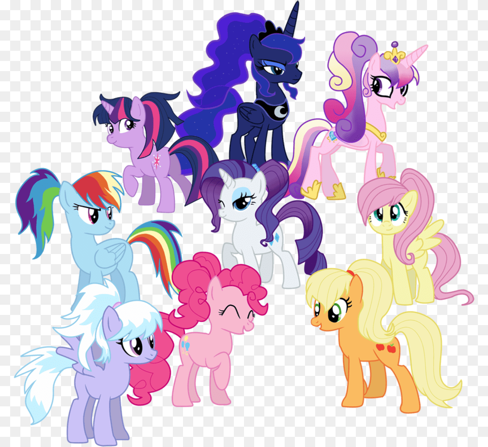 Pinkie Pie Rainbow Dash Twilight Sparkle Rarity Applejack Mlp Pony Tails, Graphics, Art, Publication, Book Free Png Download