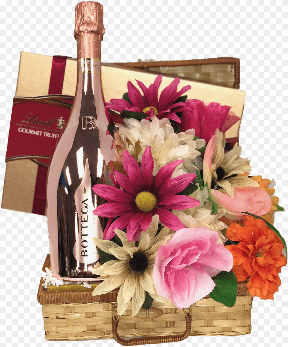Pinkies Up Prosecco Gift Basket Bottega Gift Basket Bouquet, Alcohol, Wine, Plant, Liquor Free Png Download