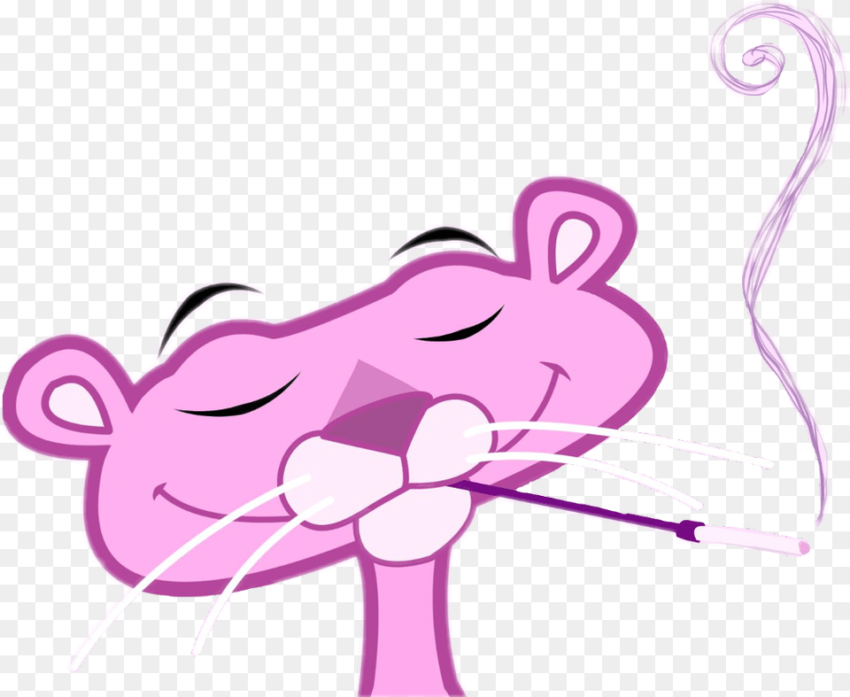 Pinkpanther Smoke Freetoedit Sticker Pink Panther Art Logo, Purple, Animal, Antelope, Mammal Free Png