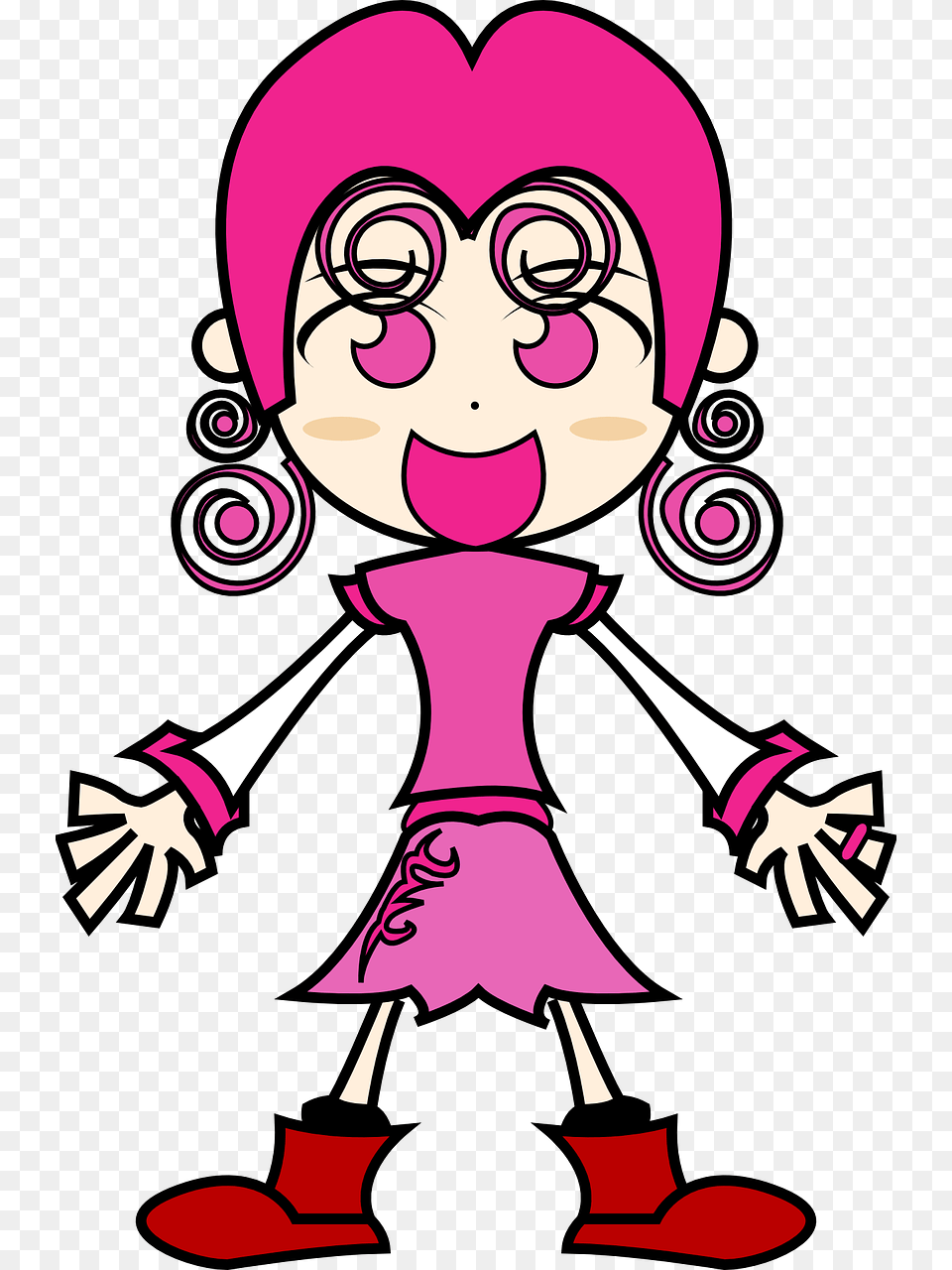 Pinky Girl Pink Girl Cartoon, Purple, Baby, Person, Face Free Png