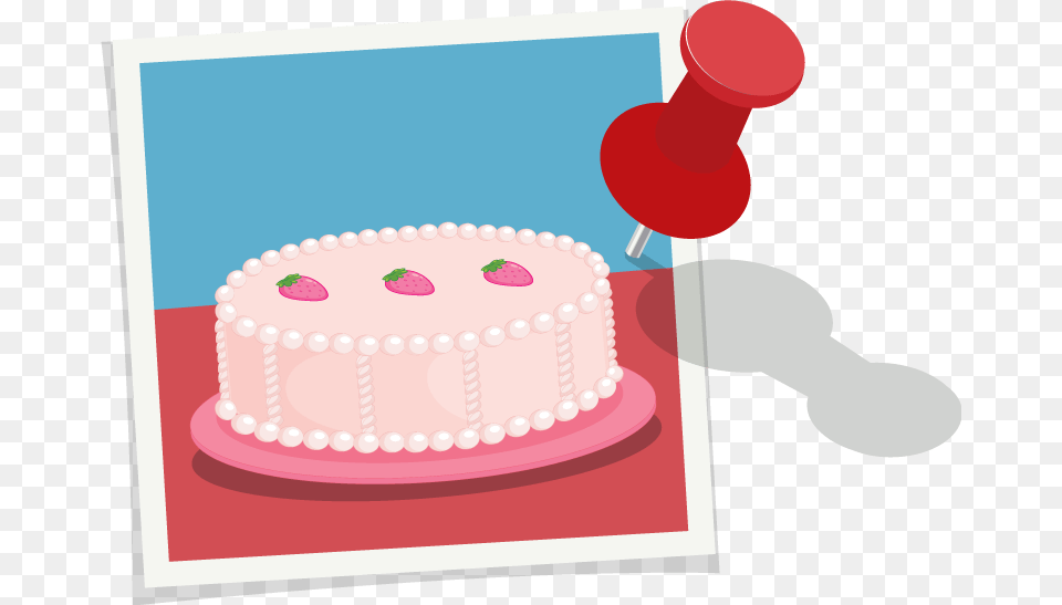 Pinned Picture Of A Pink Pastry Product Birthday Cake, Birthday Cake, Cream, Dessert, Food Png