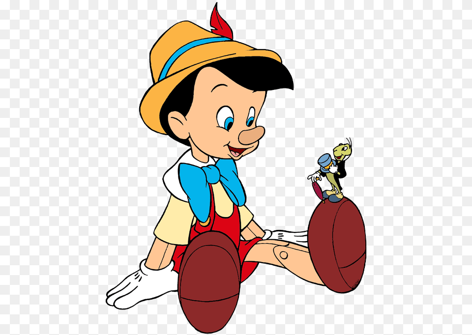 Pinocchio And Jiminy Cricket, Baby, Person, Cartoon, Face Free Png Download