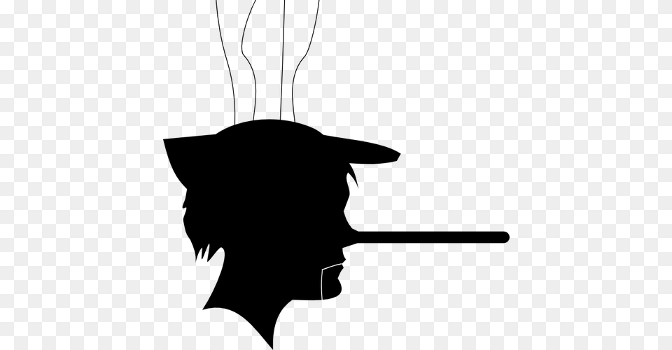 Pinocchio Puppet Silhouette Vector Image, Gray Free Png Download