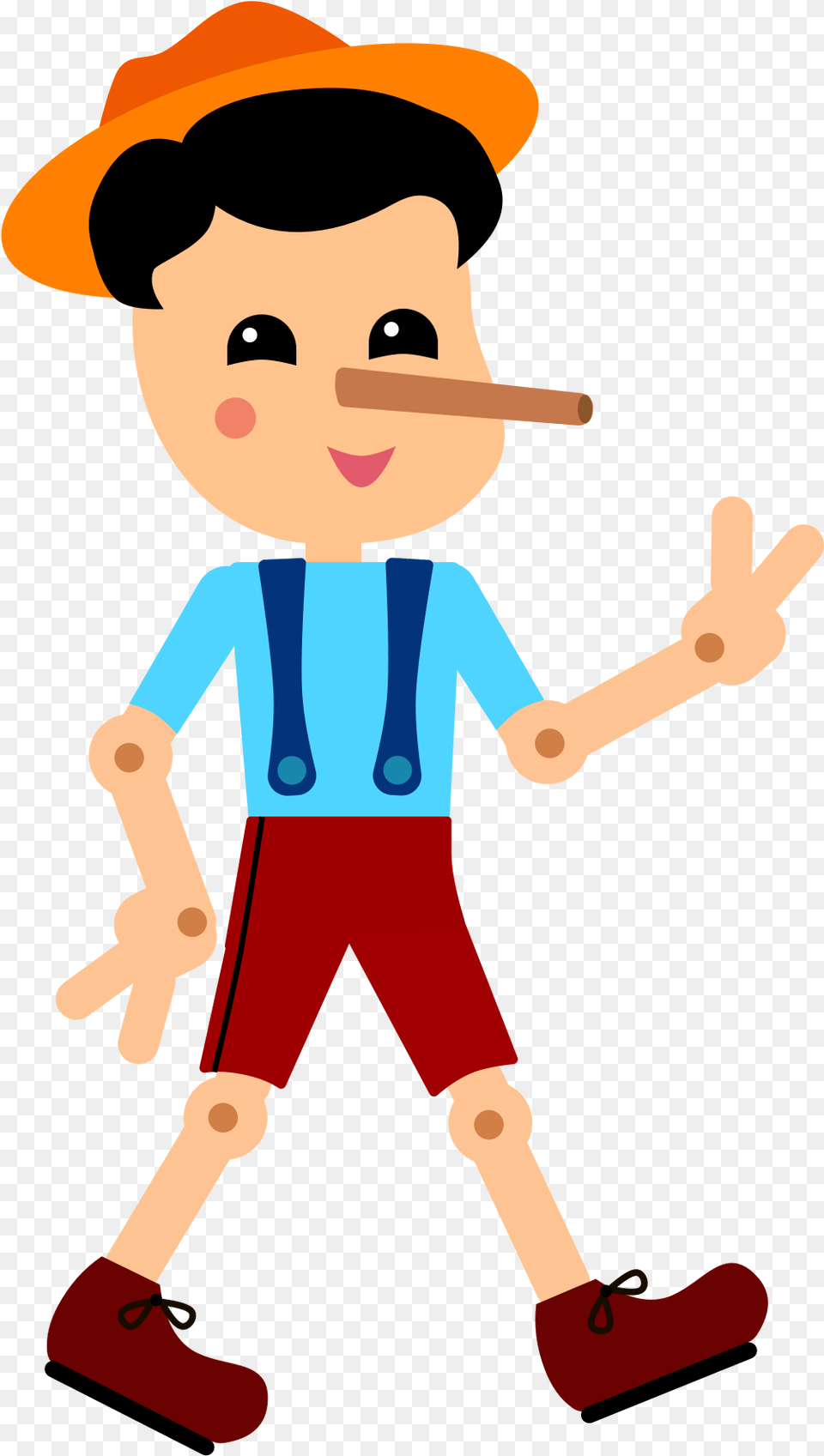 Pinocchio Vector Flat Illustration Design Cartoon, Baby, Person, Face, Head Png