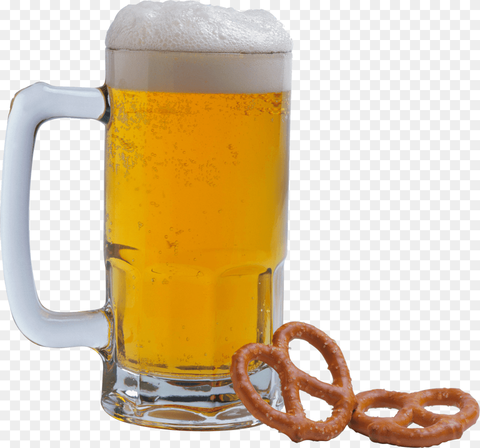 Pint And Pretzels Beer Beer And Pretzel, Alcohol, Beer Glass, Beverage, Cup Png Image