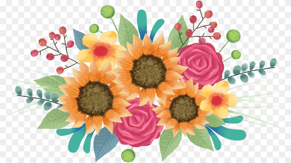 Pintado A Mano Flor Planta Fresco Y Psd Flower, Flower Arrangement, Art, Plant, Floral Design Free Png Download