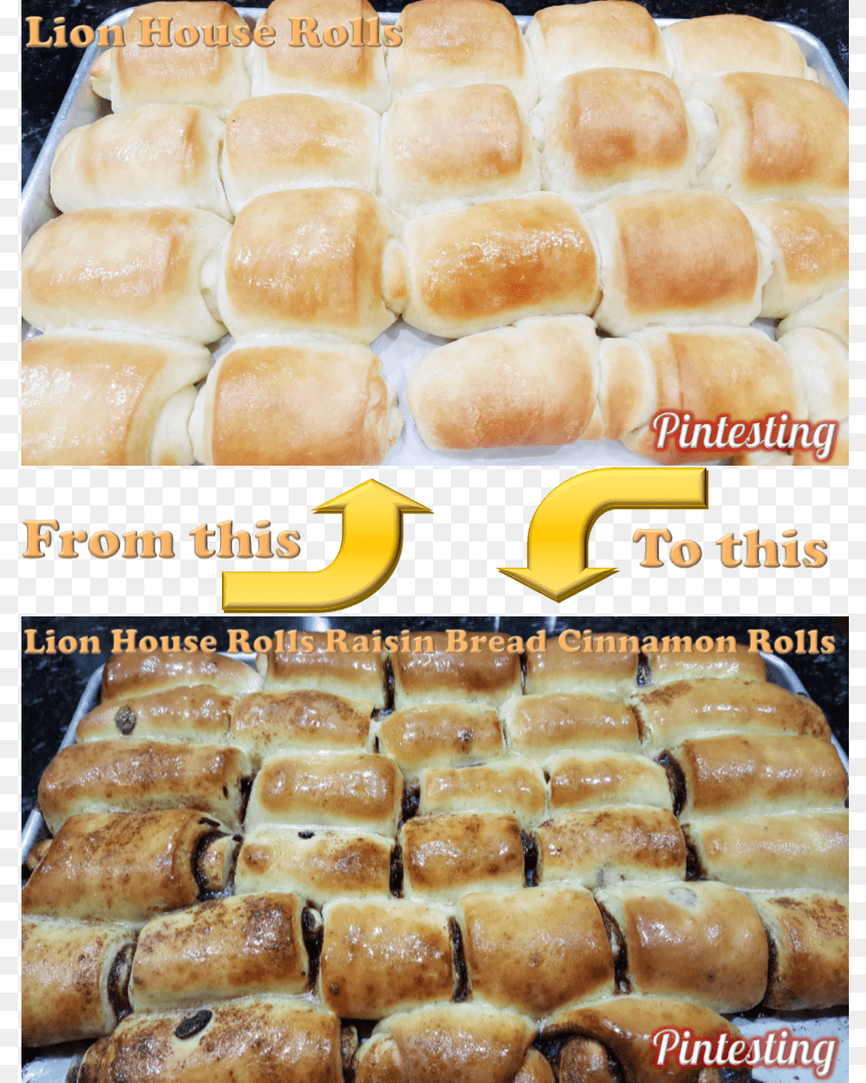 Pintesting Lion House Rolls To Raisin Bread Cinnamon Bun, Food Free Png Download