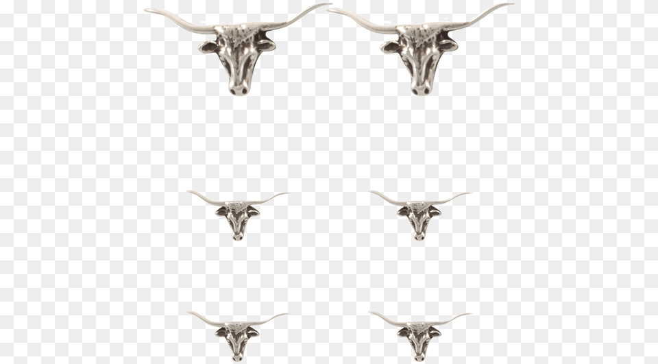 Pinto Ranch Longhorn Silver Cufflinks And Stud Set Texas Longhorn, Clothing, Lingerie, Panties, Underwear Png