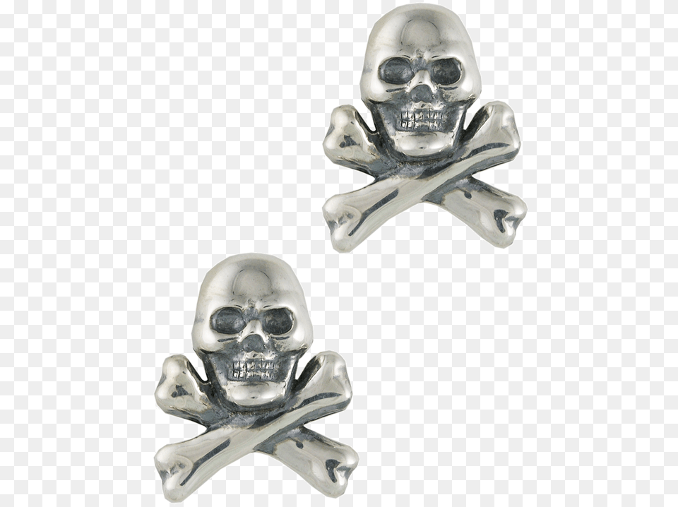 Pinto Ranch Skull And Cross Bones Silver Cufflinks Skull, Accessories Png