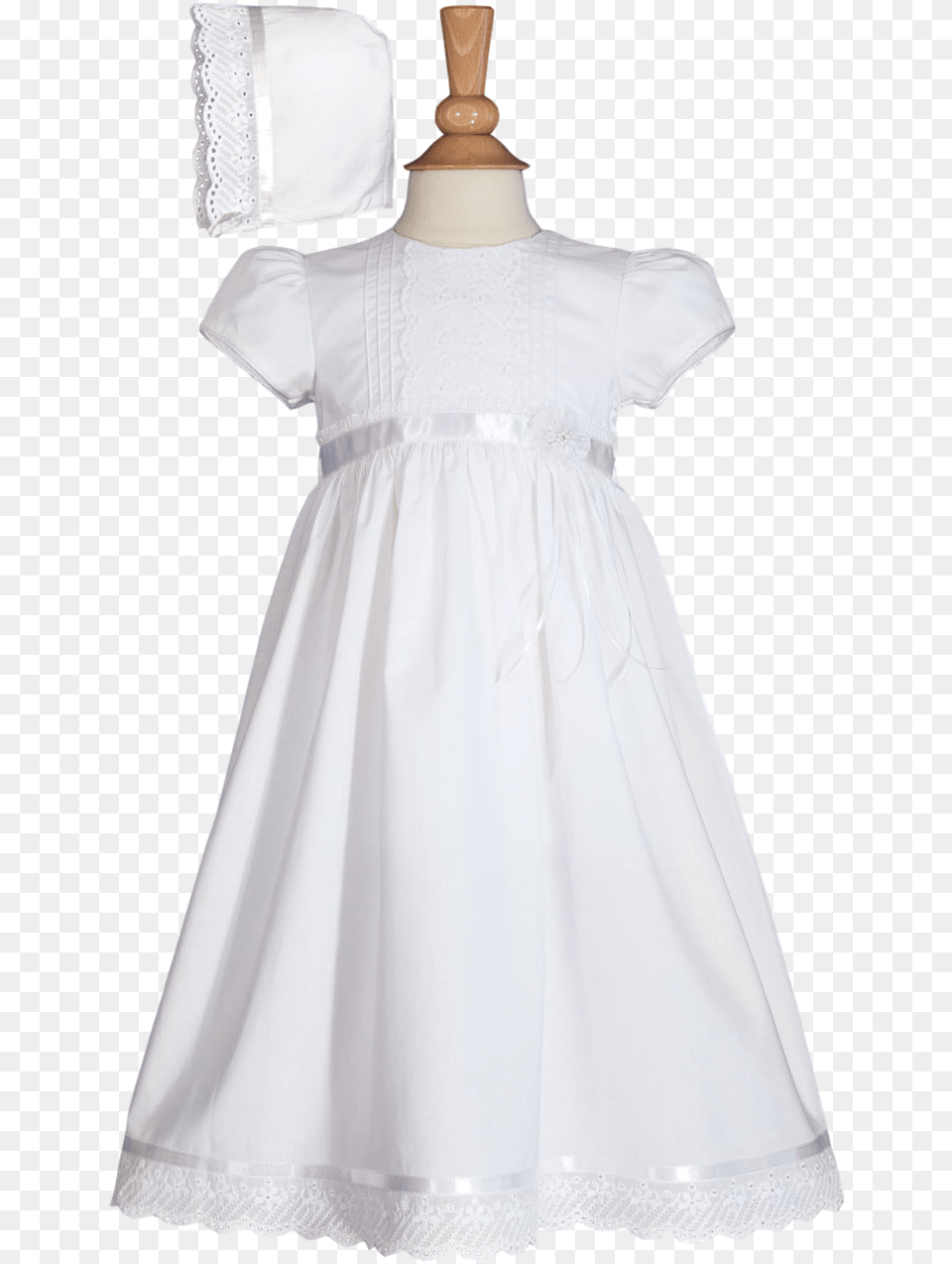 Pintuck Amp Floral Eyelet Lace Handmade Cotton Baptism Dress, Blouse, Clothing, Formal Wear, Fashion Free Png