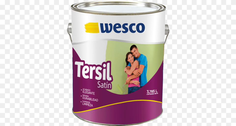 Pintura Satinada Para Interior Y Exterior Tersil De Pintura Wesco, Paint Container, Person, Adult, Male Free Png Download