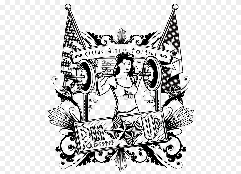 Pinup Crossfit Houston On Behance, Art, Doodle, Drawing, Symbol Free Png