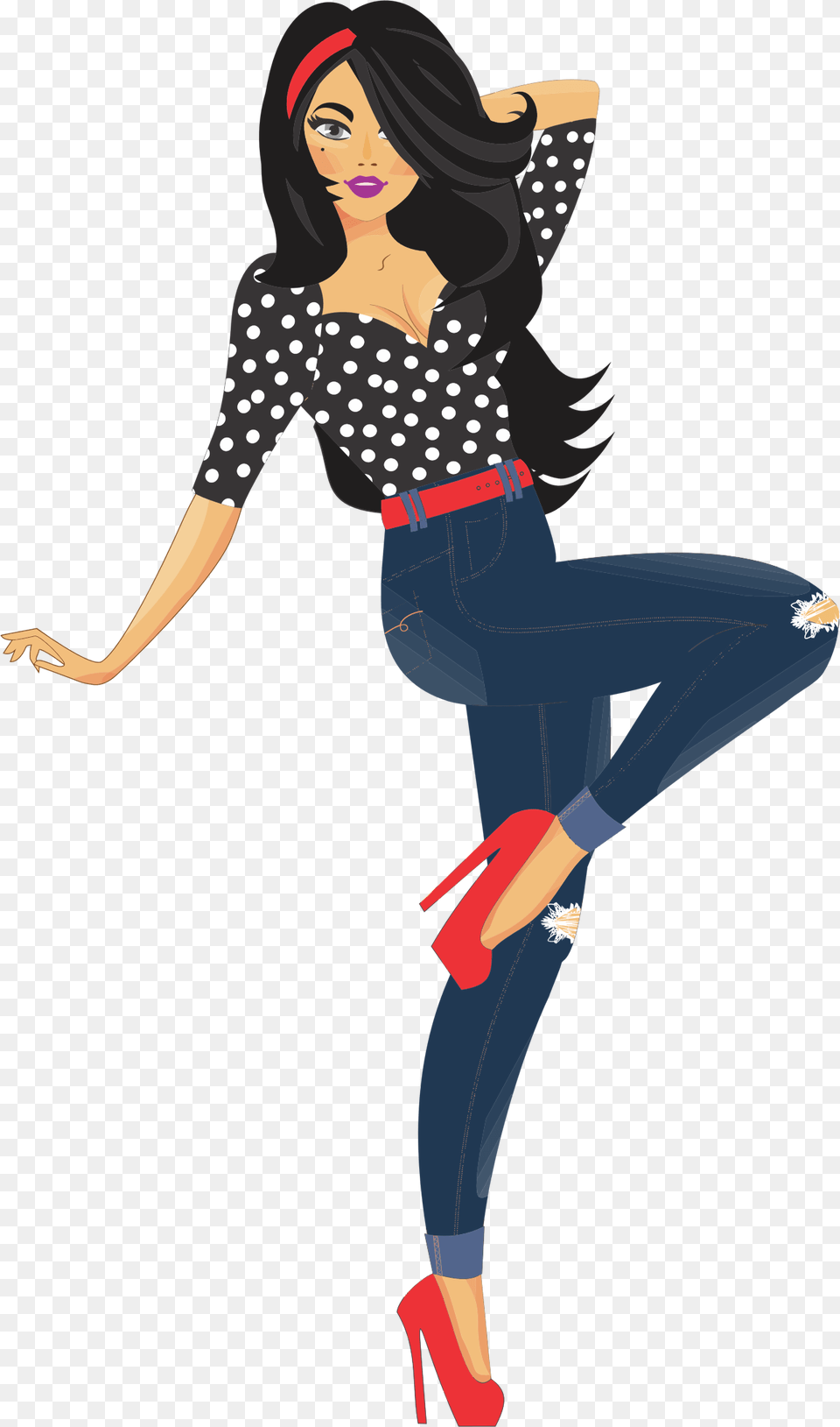 Pinup Woman Jeans Legging If You Can T Get A Girlfriend, Clothing, Pants, Dancing, Person Free Transparent Png