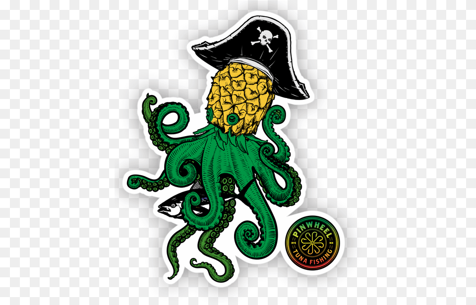 Pinwheel Pineapple Kraken Sticker Pinwheel Tuna, Food, Fruit, Plant, Produce Free Transparent Png