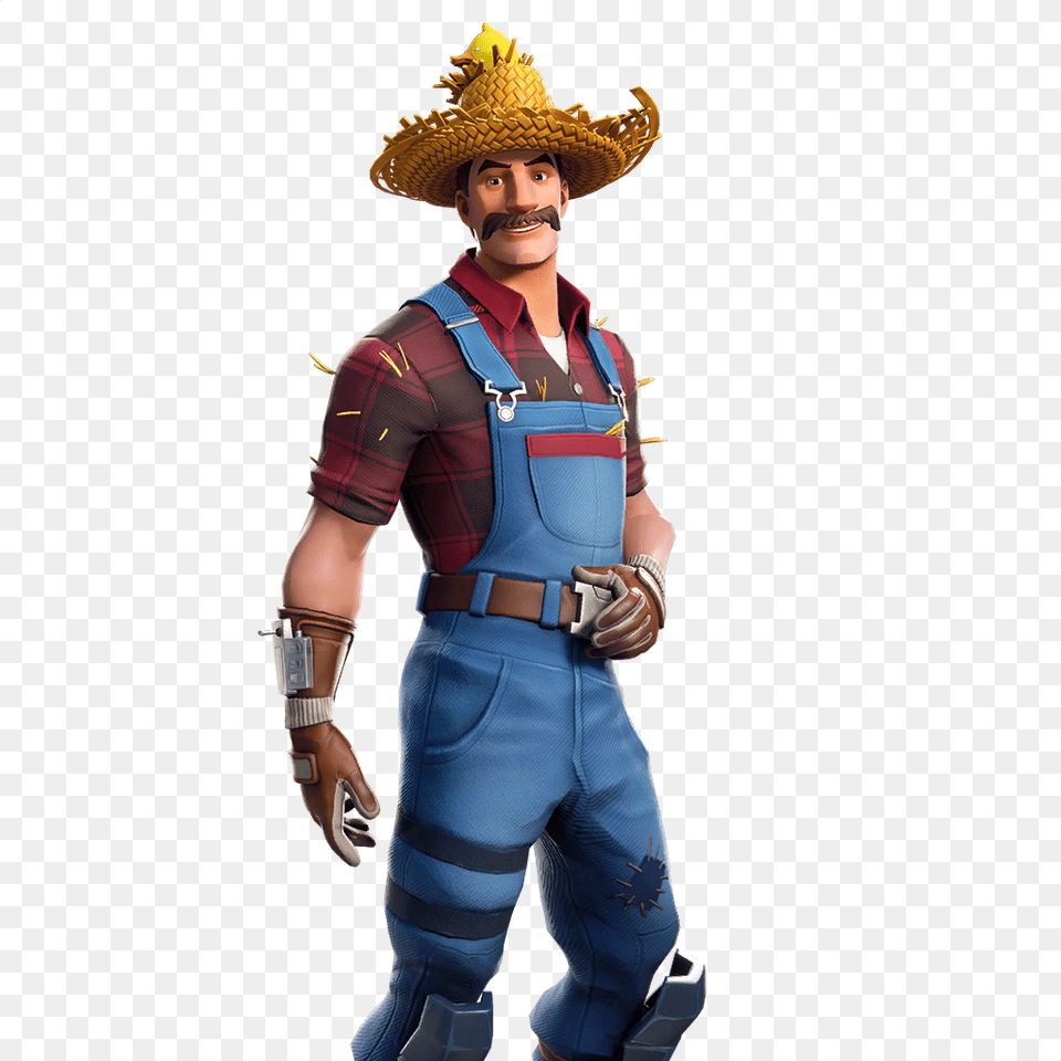 Pioche Clinquante Fortnite Hayseed Fortnite, Clothing, Costume, Person, Hat Free Png