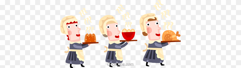 Pioneer Women Serving Dinner Royalty Vector Clip Art, Person, Cream, Dessert, Food Free Transparent Png