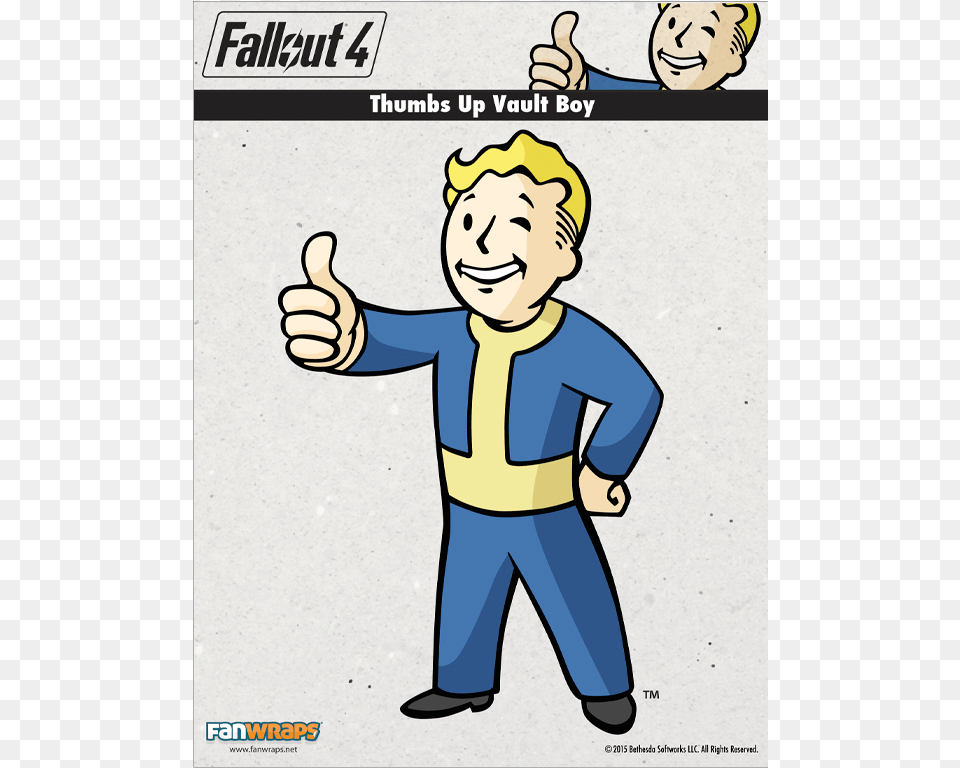 Pip Boy Thumbs Up Fallout 4 Vault Boy, Publication, Person, Hand, Finger Png