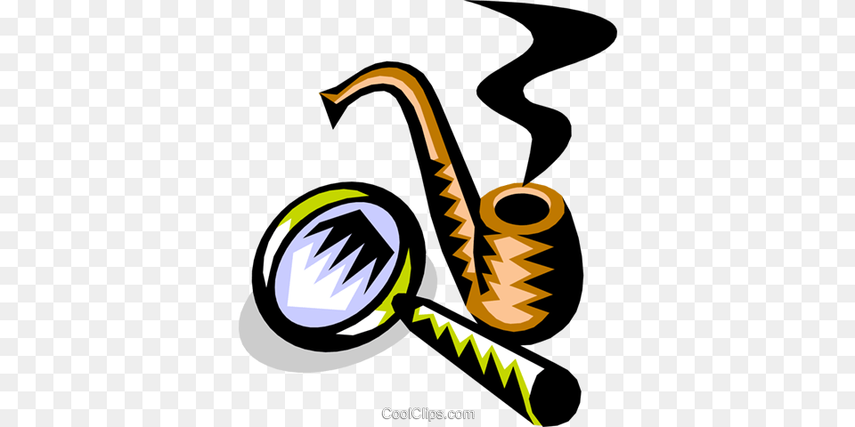 Pipe And Magnifying Glass Royalty Vector Clip Art, Smoke Pipe Free Png Download