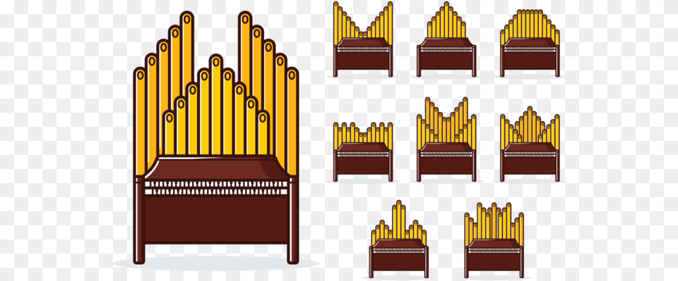 Pipe Organ Clipart, Furniture, Gate, Throne, Bulldozer Png Image