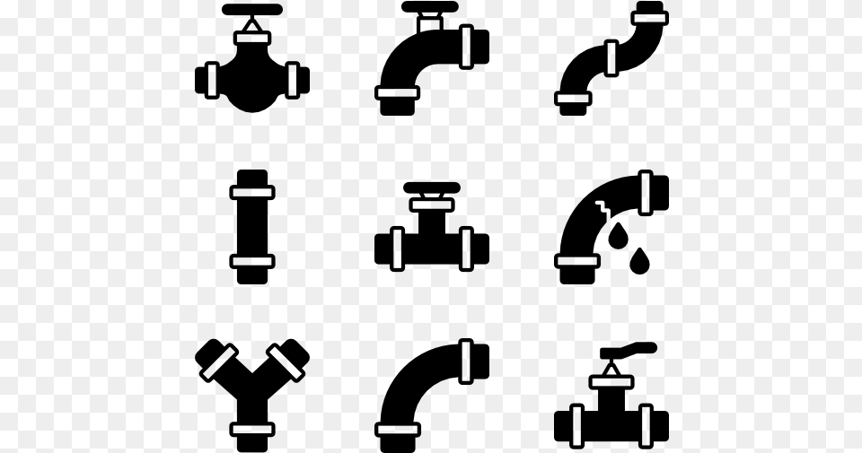Pipes And Water Flow Plumbing Vector, Gray Free Png Download