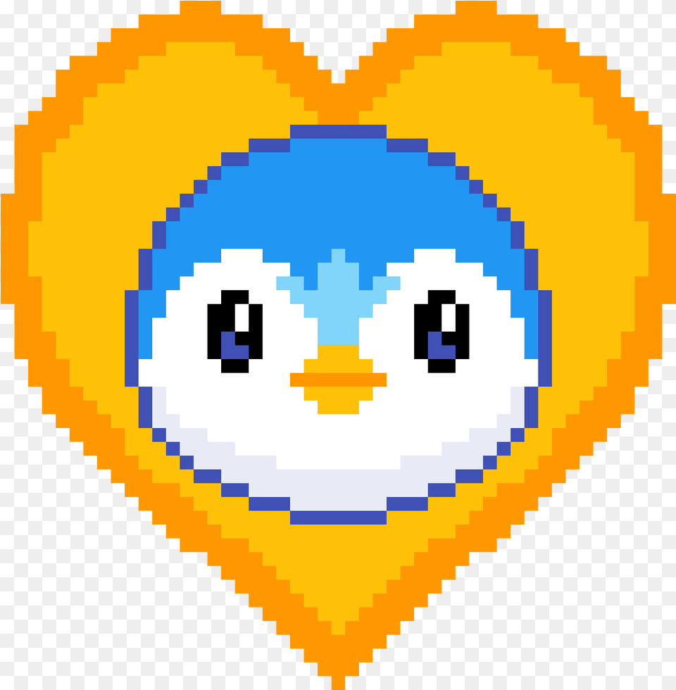 Piplup Minecraft Epic Pixel Art, Heart Free Png Download