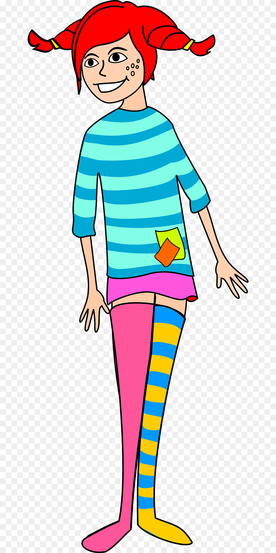 Pippi Longstocking Clipart, Person, T-shirt, Clothing, Elf Png Image