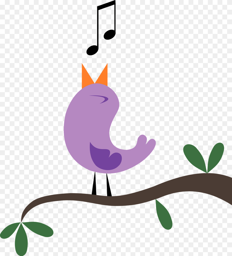 Pipsie Perched On A Branch Singing Clipart, Cartoon, Nature, Night, Outdoors Png Image