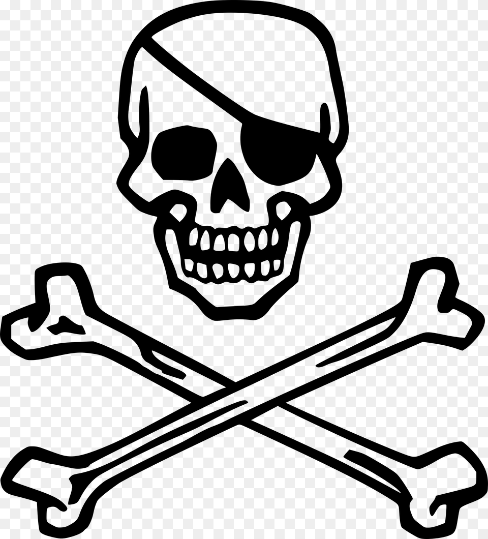Piracy Skull And Crossbones Pirates Of The Caribbean Skull And Crossbones With Eye Patch, Gray Png