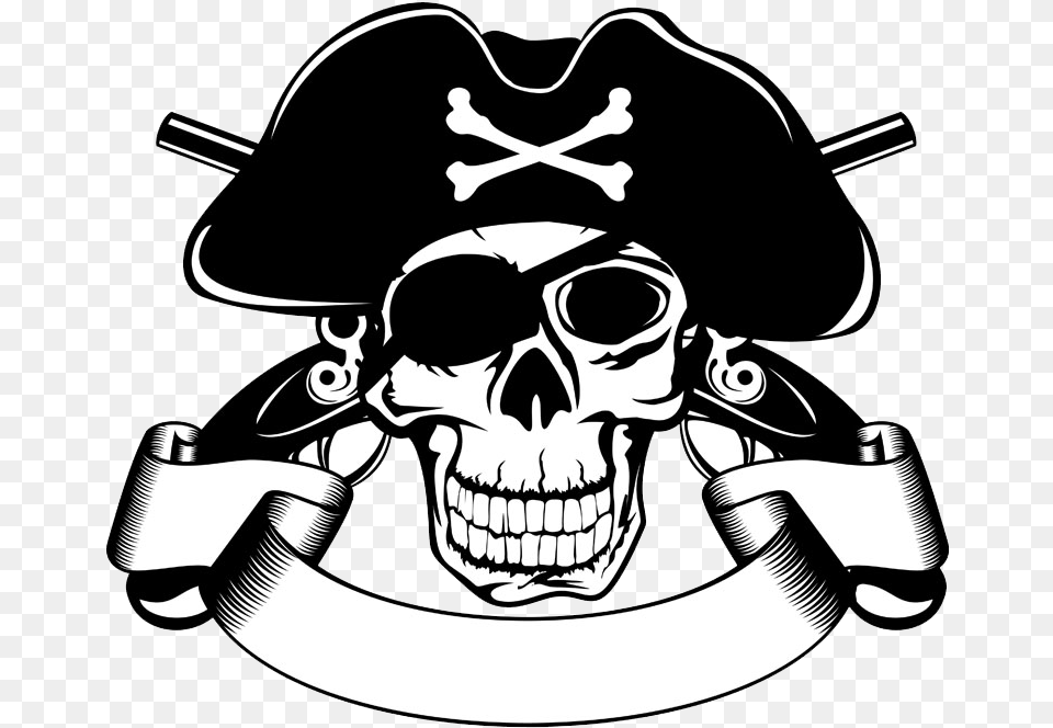 Piracy Skull Stock Illustration Clip Art Transparent Pirate Skull, Person, Stencil, Baby, Face Png Image