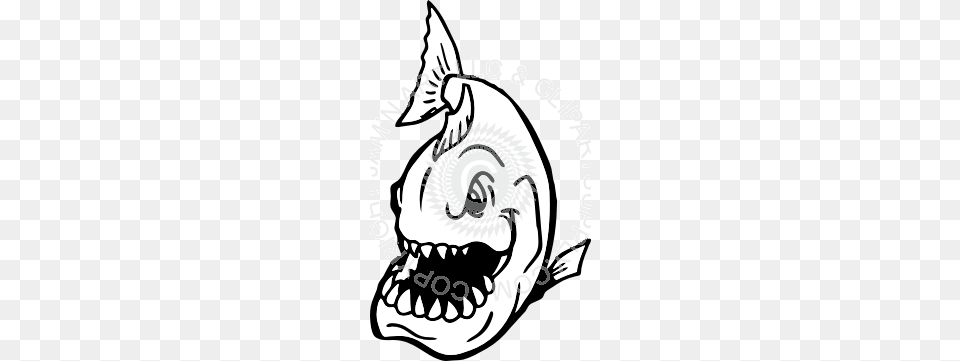Piranha Fish In Black And White, Body Part, Mouth, Person, Teeth Free Transparent Png