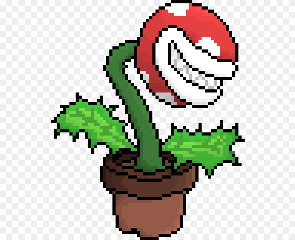 Piranha Plant Pixel Art, Potted Plant, Leaf, Flower Free Png