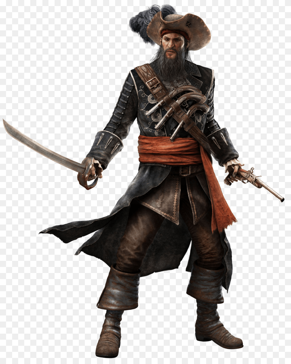 Pirate, Sword, Weapon, Gun, Face Free Png Download