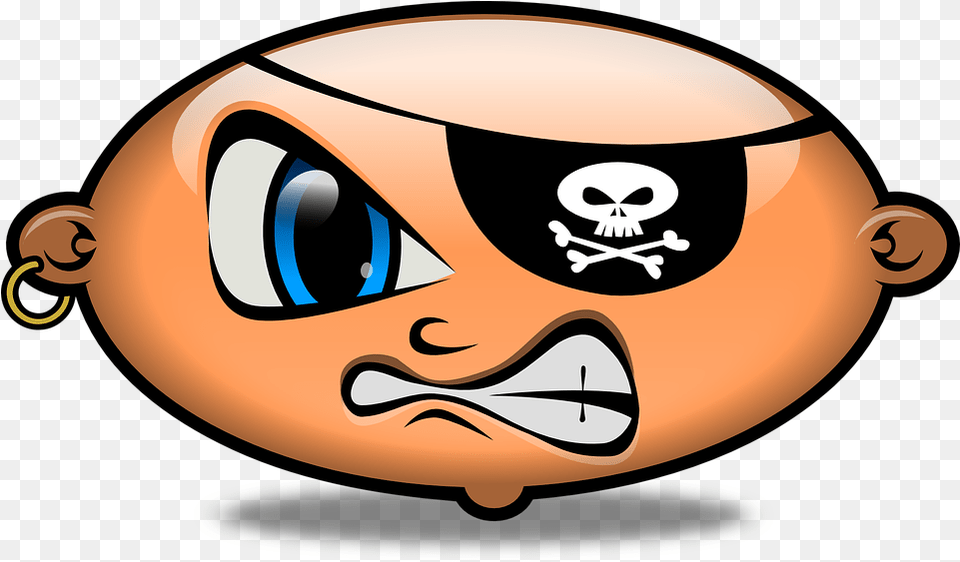 Pirate Angry Emoticon Vector Graphic On Pixabay Pirate Bean, Accessories, Goggles Free Png