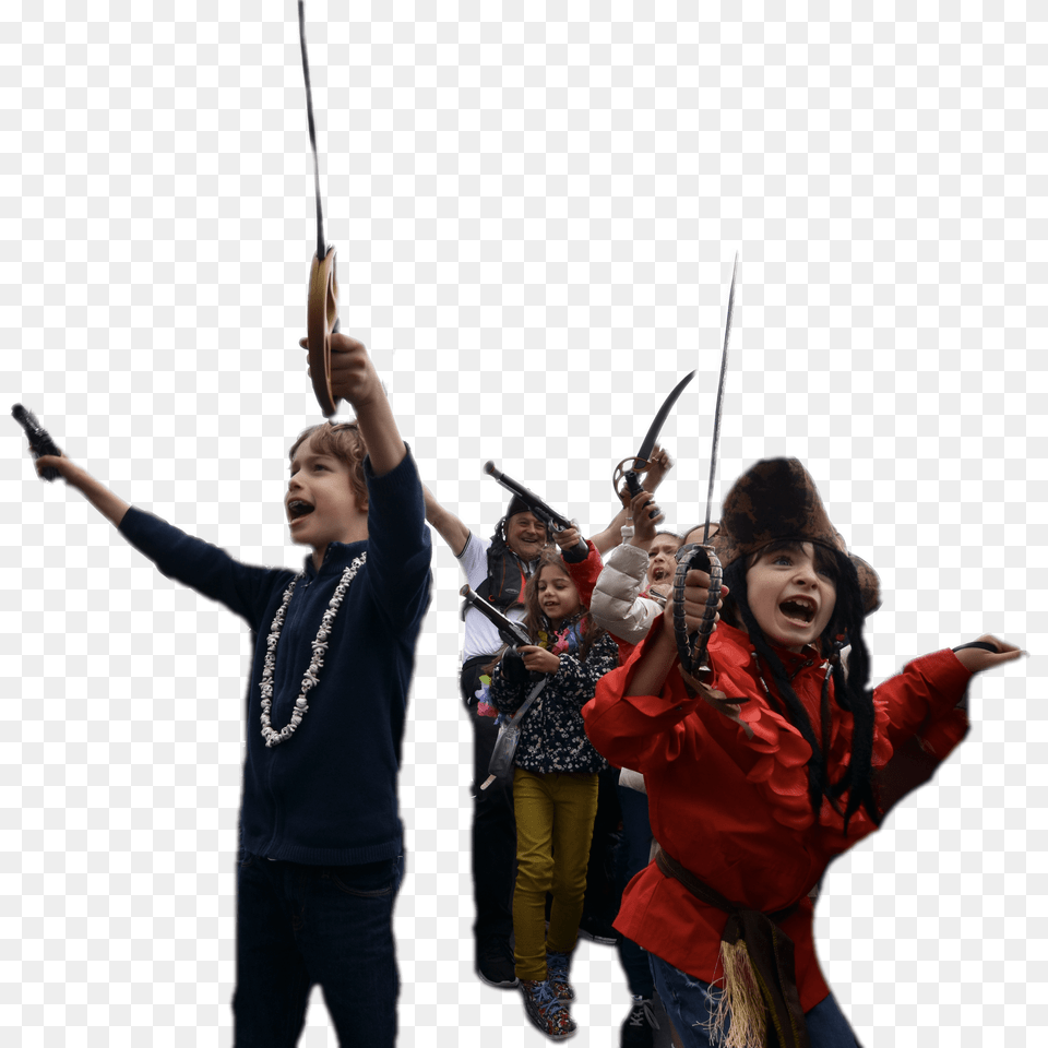 Pirate Birthday Party On The Thames Monsta In London, People, Weapon, Body Part, Sword Free Transparent Png