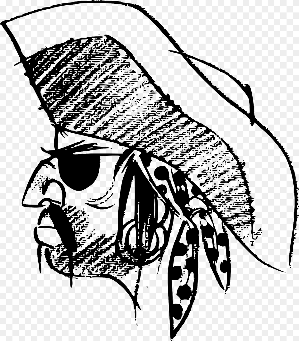 Pirate Black And White Clipart, Clothing, Hat, Art, Drawing Free Transparent Png