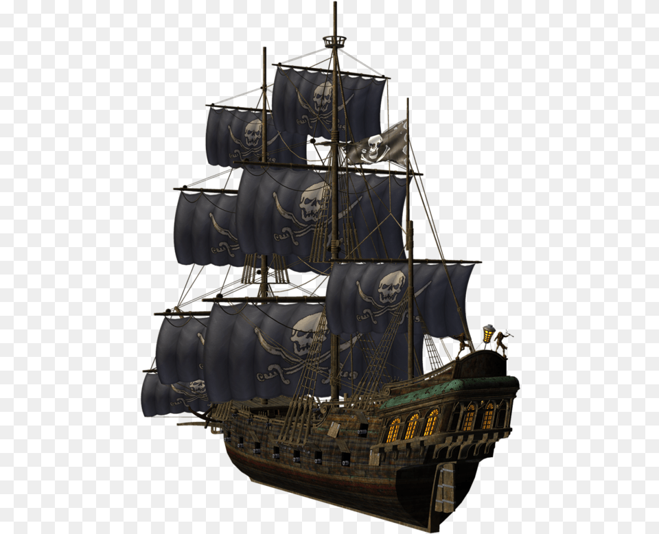 Pirate Boat, Sailboat, Transportation, Vehicle, Watercraft Png Image