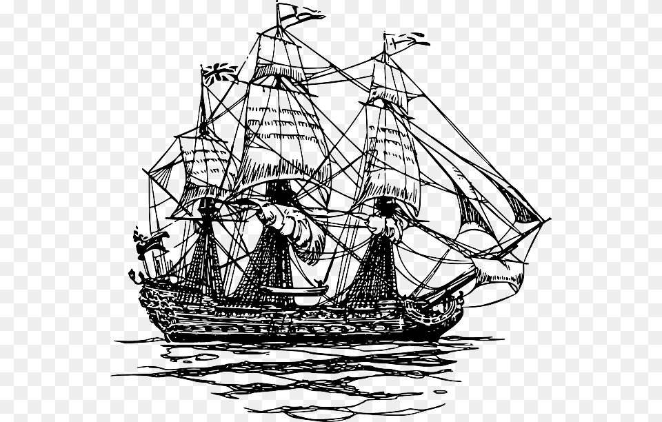 Pirate Boat, Art, Drawing, Transportation, Vehicle Png Image