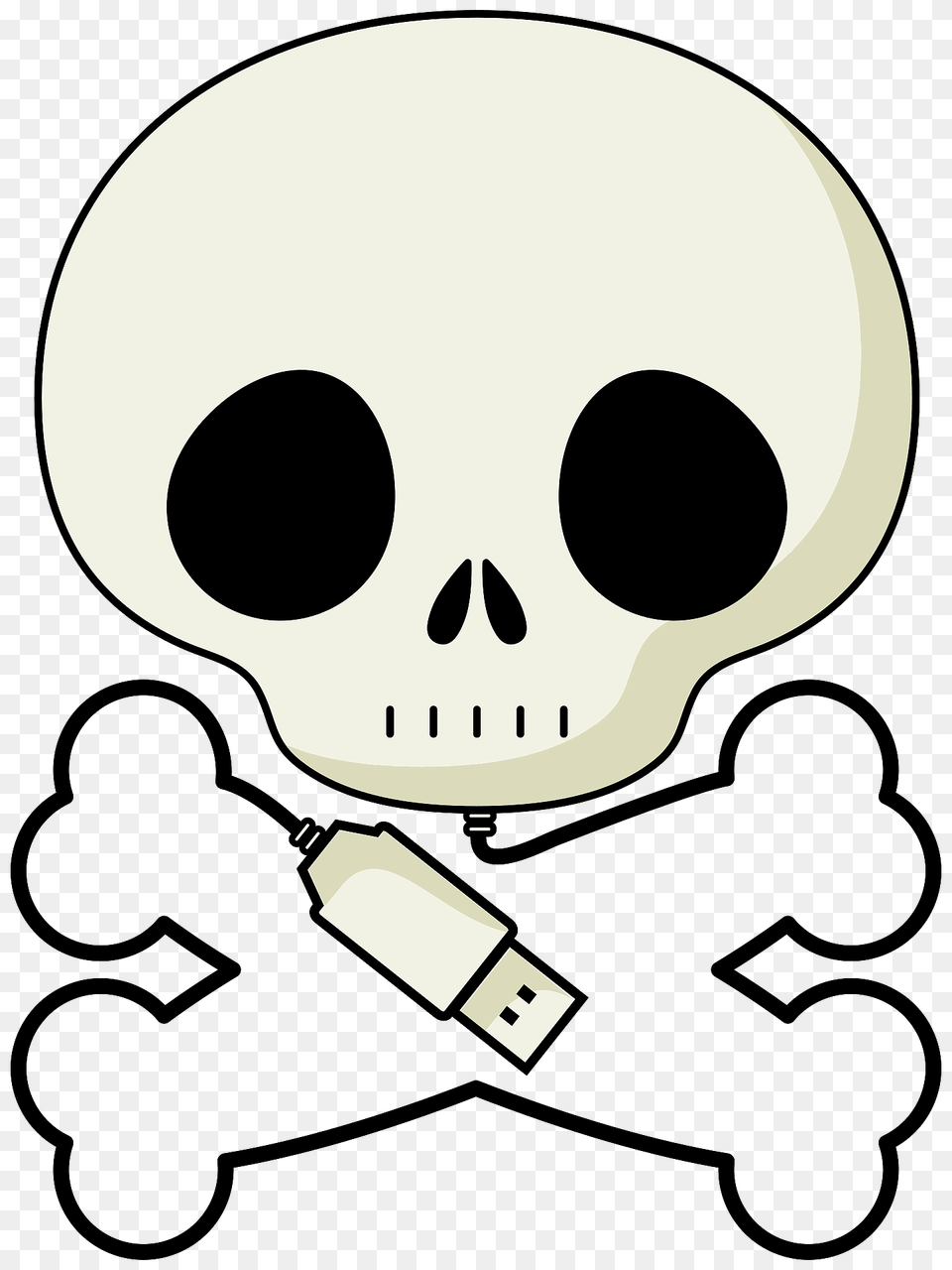 Pirate Bones With Usb Clipart, Electronics Free Transparent Png