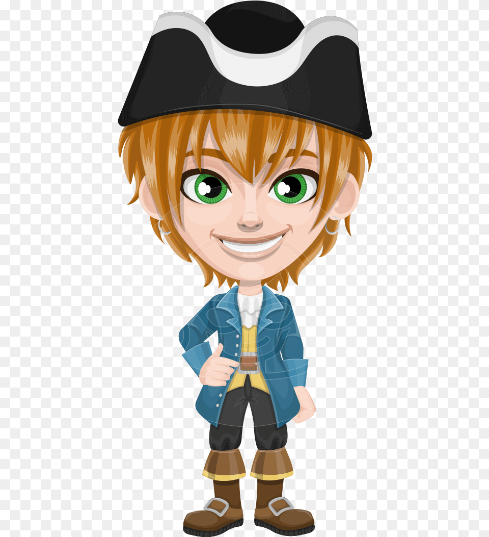 Pirate Boy Cartoon Vector Character Aka Willy Cartoon Pirate With Gun, Book, Clothing, Coat, Comics Free Transparent Png