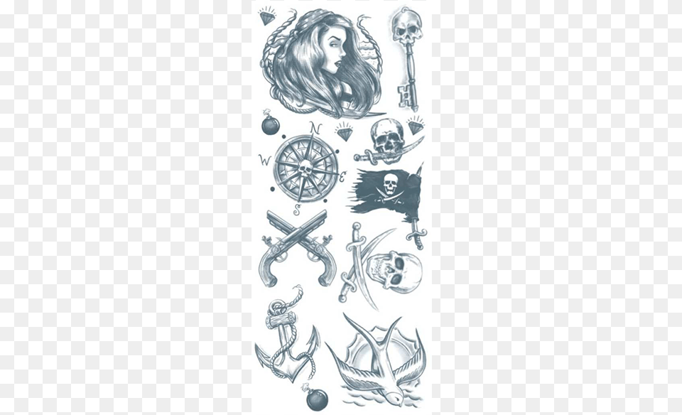 Pirate Buccaneer Temporary Tattoo Tattoo, Adult, Female, Person, Woman Png