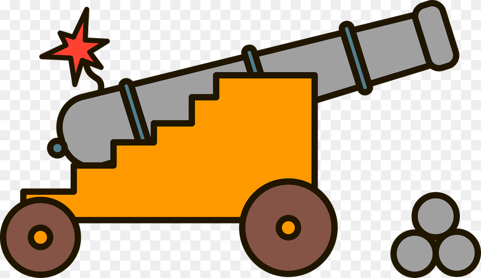 Pirate Cannon Clipart, Weapon, Bulldozer, Machine Png Image