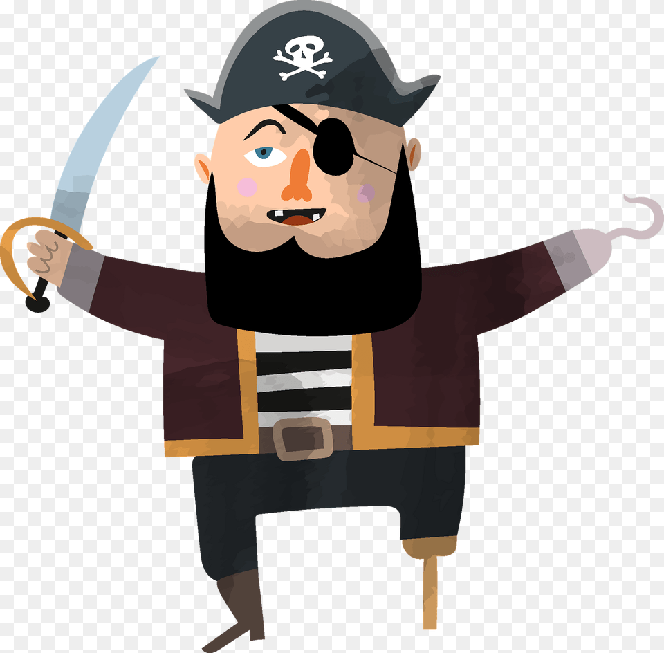 Pirate Clipart, Person, Face, Head, Sword Free Png Download